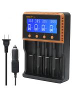 Boruit 4.2V C4 model smart battery travel charger, suitable for 18650/21700/26650 and other lithium battery chargers with display