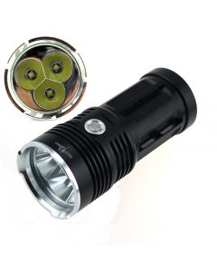 SKYRAY KING Black 3*L2 3500-Lumen 3 Modes LED Flashlight(4x18650)