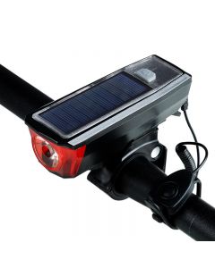 Biking Solar Power Bike Light Waterproof 350 Lumen Bicycle Bell Light LED USB Rechargeable Lamp Front Headlights Bike Light