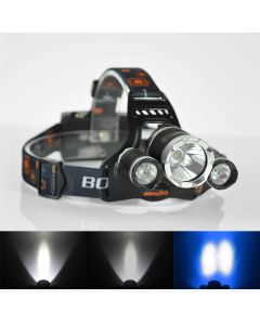 Boruit RJ-3000 Blue light and XM-L  T6 White light Headlamp Flashlight  for fishing Camping Hunting 