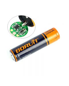 Boruit 2200mAh 18650 rechargeable battery PCB Protected 18650 batteries Battery-1 pc 