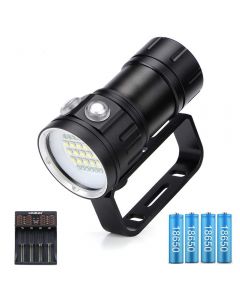 20000 lumens 6x XHP90 underwater 100m waterproof LED diving flashlight with 18650 charger