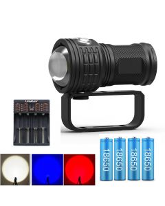 Diving set Flashlight 11000lumens LED COB Long Shot Underwater Waterproof Photography Video Torch Including battery and charger